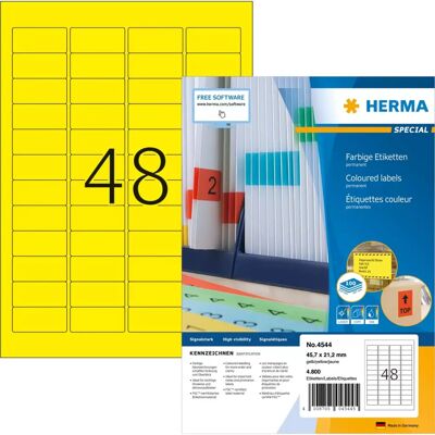 Herma Sárga 4544 Lekerekített Téglalap Önklebző Címkék - Önklebőző címkék Herma Sárga 4544 Lekerekített Téglalap Önklebző Címkék - Önklebőző címkék