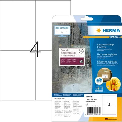 Herma Hvite Selvklebende Holdbare Merker - Printermerke Herma Hvite Selvklebende Holdbare Merker - Printermerke