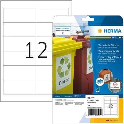 Herma Prémium időjárásálló tintasugaras címkék - 97x42,3mm Herma Prémium időjárásálló tintasugaras címkék - 97x42,3mm