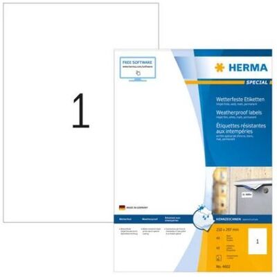 Herma White Rectangle Weatherproof Labels - 40 pcs Herma White Rectangle Weatherproof Labels - 40 pcs