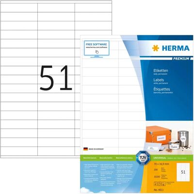 Herma 4611 Weiße Etiketten - Druckerlabel Herma 4611 Weiße Etiketten - Druckerlabel