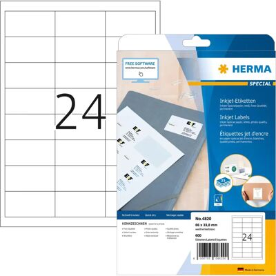 Herma 4820 Fehér nyomtató címkék - Öntapadós A4 Herma 4820 Fehér nyomtató címkék - Öntapadós A4
