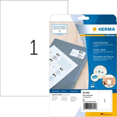 Herma 4824 Étiquettes à jet d'encre auto-adhésives - Étiquettes d'imprimante Herma 4824 Étiquettes à jet d'encre auto-adhésives - Étiquettes d'imprimante