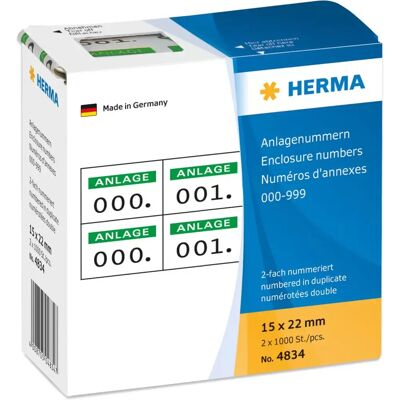Herma 4834 Étiquettes Auto-adhésives - Rectangle, 15x22mm, 2000 pcs - Publicité Herma 4834 Étiquettes Auto-adhésives - Rectangle, 15x22mm, 2000 pcs - Publicité