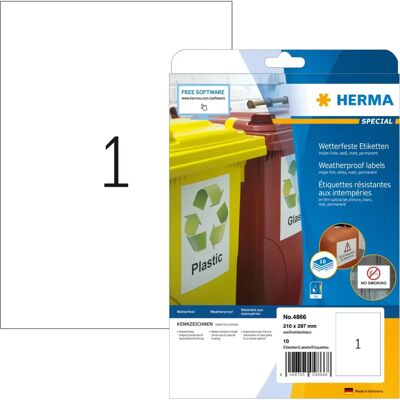 Étiquettes jet d'encre étanches Herma - Étiquettes pour imprimante Étiquettes jet d'encre étanches Herma - Étiquettes pour imprimante