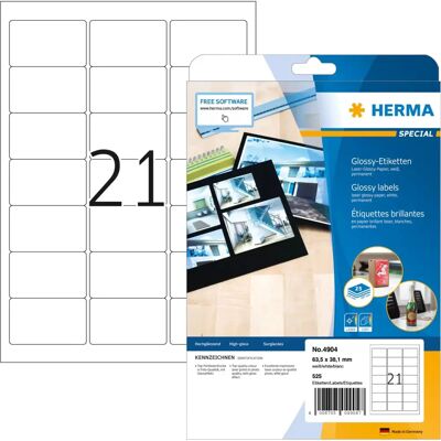 Herma 4904 Fehér Fényes Lézernyomtató címkék - Nyomtató címke Herma 4904 Fehér Fényes Lézernyomtató címkék - Nyomtató címke