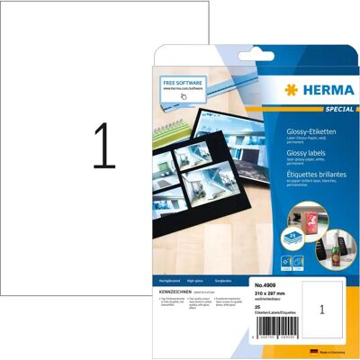 Herma Weiße Glänzende Laserdrucketiketten - Druckeretiketten Herma Weiße Glänzende Laserdrucketiketten - Druckeretiketten