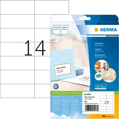 Étiquettes Auto-adhésives Herma 5057 Blanches - A4, 25 Feuilles Étiquettes Auto-adhésives Herma 5057 Blanches - A4, 25 Feuilles