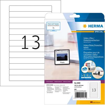 Herma 5069 White Self-Adhesive Printer Label - Label Herma 5069 White Self-Adhesive Printer Label - Label