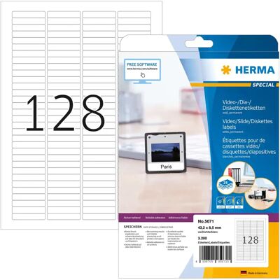 HERMA 5071 Étiquette auto-adhésive - Rectangle arrondi - 3200 pcs - Publicité HERMA 5071 Étiquette auto-adhésive - Rectangle arrondi - 3200 pcs - Publicité