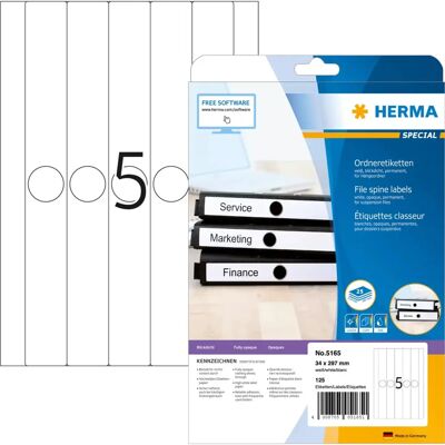 Herma 5165 Weiße Selbstklebende Etiketten - Abgerundetes Rechteck - 125 Stk Herma 5165 Weiße Selbstklebende Etiketten - Abgerundetes Rechteck - 125 Stk