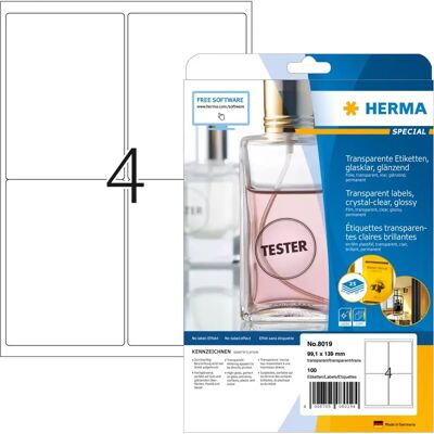 Herma Transparente Etiketten - Selbstklebend A4 25 Stück Herma Transparente Etiketten - Selbstklebend A4 25 Stück