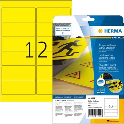 Herma 8029 Gula Väderbeständiga Etiketter - Etikett Herma 8029 Gula Väderbeständiga Etiketter - Etikett