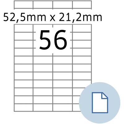 HERMA Papier Étiquettes A4 Blanc 52,5x21,2mm 500 Feuilles - Étiquettes HERMA Papier Étiquettes A4 Blanc 52,5x21,2mm 500 Feuilles - Étiquettes