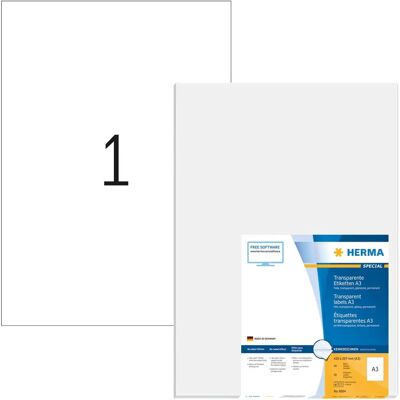 Herma A3 transparente laseretiketter - 50 ark Herma A3 transparente laseretiketter - 50 ark