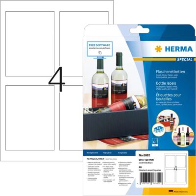 HERMA 8882 White Self-Adhesive Printer Labels - 90x120mm HERMA 8882 White Self-Adhesive Printer Labels - 90x120mm
