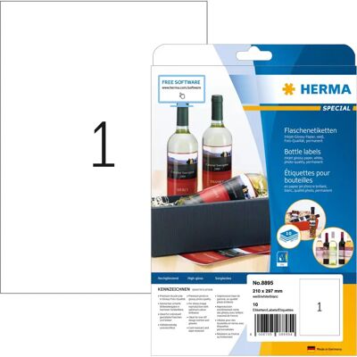 Etichette a getto d'inchiostro bianche lucide Herma 8895 - Etichetta stampante Etichette a getto d'inchiostro bianche lucide Herma 8895 - Etichetta stampante