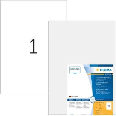 Étiquettes de film extérieur Herma blanches - 10 pcs A3 - Publicité Étiquettes de film extérieur Herma blanches - 10 pcs A3 - Publicité