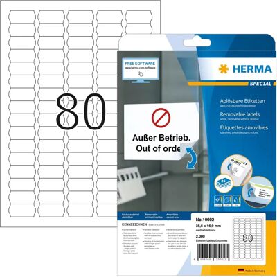 Herma 10002 Selbstklebende Etiketten - 2000 St. Herma 10002 Selbstklebende Etiketten - 2000 St.