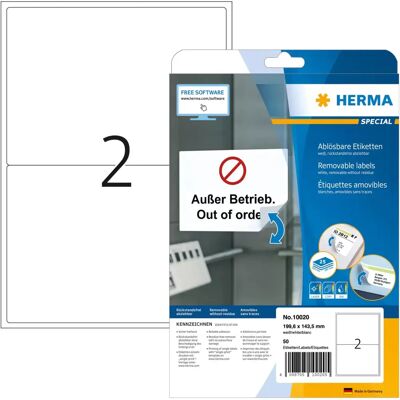 Herma White 10020 Self-Adhesive Labels - Printer Label Herma White 10020 Self-Adhesive Labels - Printer Label