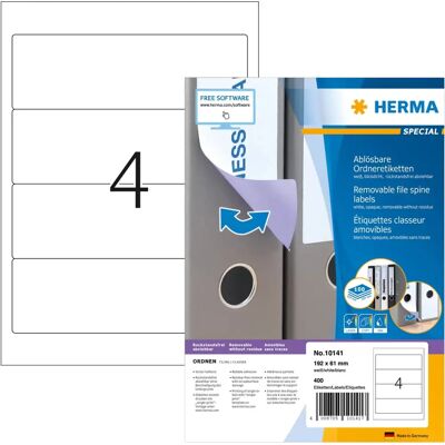 HERMA 10141 Weiße Ablösbare Etiketten - Archivierung & Organisation HERMA 10141 Weiße Ablösbare Etiketten - Archivierung & Organisation