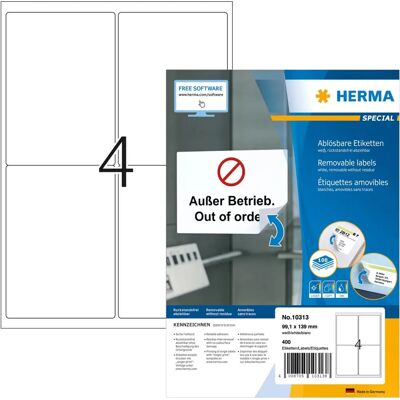 HERMA 10313 Étiquettes d'adresse blanches - Étiquette d'adresse - Publicité HERMA 10313 Étiquettes d'adresse blanches - Étiquette d'adresse - Publicité