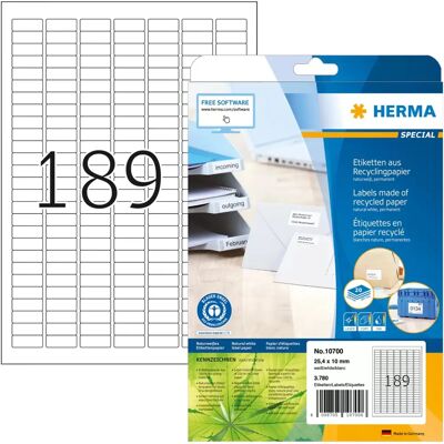 Herma Modell 10700 Recycelbare Druckerlabel - Universell 25,4x16mm Herma Modell 10700 Recycelbare Druckerlabel - Universell 25,4x16mm