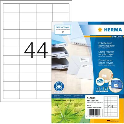 HERMA Modell 10726 Hvit Resirkulert Etikett - Etikett HERMA Modell 10726 Hvit Resirkulert Etikett - Etikett