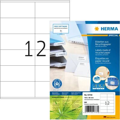 Herma 10733 Etiqueta de impresora autoadhesiva blanca - Etiqueta de impresora Herma 10733 Etiqueta de impresora autoadhesiva blanca - Etiqueta de impresora