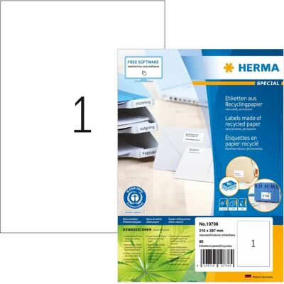 HERMA A5 Weiße Selbstklebende Etiketten - Druckeretiketten HERMA A5 Weiße Selbstklebende Etiketten - Druckeretiketten