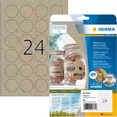 Herma 10761 Selbstklebende runde Etiketten - Braun, Blau, Natur - Produkttyp Herma 10761 Selbstklebende runde Etiketten - Braun, Blau, Natur - Produkttyp