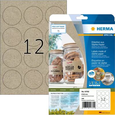 Herma Modell 10762 Selbstklebende Runde Braune Etiketten - Etikett Herma Modell 10762 Selbstklebende Runde Braune Etiketten - Etikett