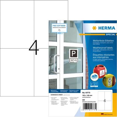Herma 10773 Hvit Selvklebende Printeretikett - Etikett Herma 10773 Hvit Selvklebende Printeretikett - Etikett