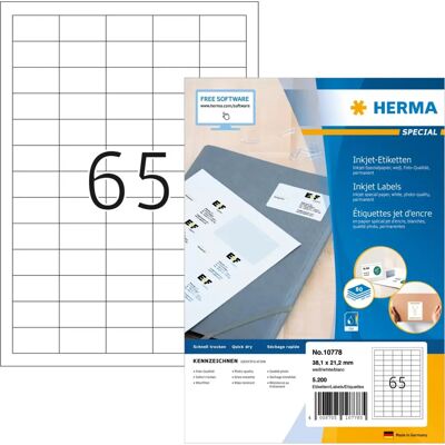 Herma 10778 Druckerlabel - Weiß - Druckeretikett Herma 10778 Druckerlabel - Weiß - Druckeretikett