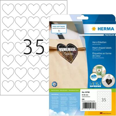 Etichette Cuore Bianche Herma 10790 - Etichette Etichette Cuore Bianche Herma 10790 - Etichette