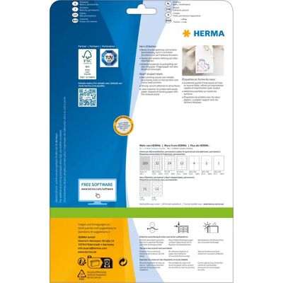 Herma 10791 Weiße Herzförmige Etiketten - Etiketten Herma 10791 Weiße Herzförmige Etiketten - Etiketten