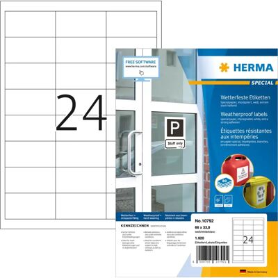 HERMA 10792 Hvit Rektangulær Selvklebende Merke - Merke HERMA 10792 Hvit Rektangulær Selvklebende Merke - Merke