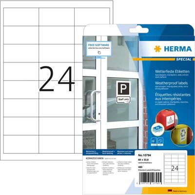 Herma Weiße Rechteckige Outdoor-Etiketten Herma Weiße Rechteckige Outdoor-Etiketten