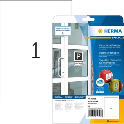 Herma Værbestandige Selvklæbende Labels - Rektangel 20 stk Herma Værbestandige Selvklæbende Labels - Rektangel 20 stk