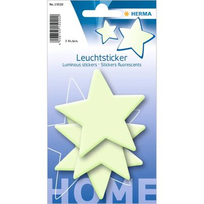 Herma 15020 - Autocollants Étoile Luminescents - 8,2cm Pack de 3 - Publicité Herma 15020 - Autocollants Étoile Luminescents - 8,2cm Pack de 3 - Publicité