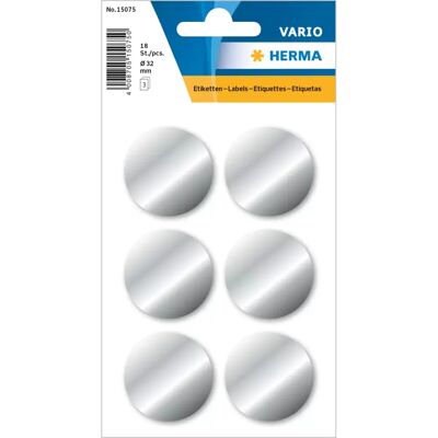 Herma Silber Selbstklebende Etiketten - 18 Stück - Premium Qualität Herma Silber Selbstklebende Etiketten - 18 Stück - Premium Qualität