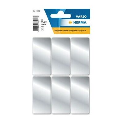 HERMA 4008705150774 - silberne 26x54 mm Label, 18 Stück HERMA 4008705150774 - silberne 26x54 mm Label, 18 Stück