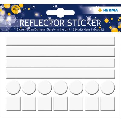 HERMA 019198 Autocollant décoratif blanc - Réfléchissant, 18 pcs - Publicité HERMA 019198 Autocollant décoratif blanc - Réfléchissant, 18 pcs - Publicité