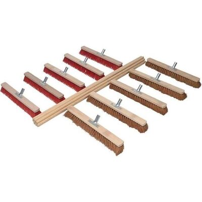 Sorex Besenset - 5 Kokos-/Elaston-Besen - 600mm, 1400mm Stiele Sorex Besenset - 5 Kokos-/Elaston-Besen - 600mm, 1400mm Stiele