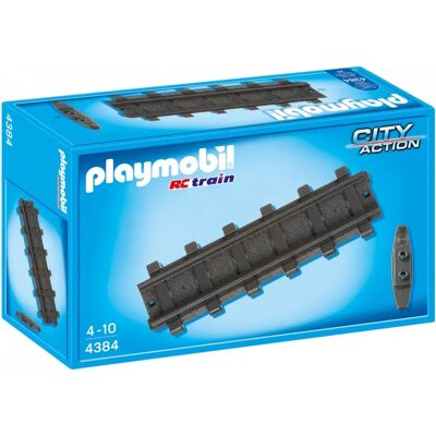 Playmobil 4384 - Ensemble de 12 voies droites - Publicité Playmobil 4384 - Ensemble de 12 voies droites - Publicité