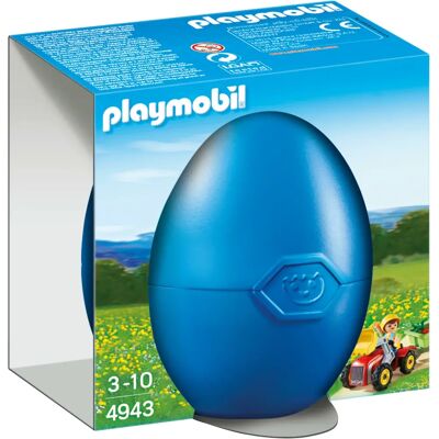 Playmobil Menino com Trator - Conjunto de Brinquedos Playmobil Menino com Trator - Conjunto de Brinquedos