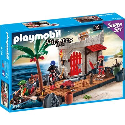 Playmobil Forte Pirata - Conjunto Ilha do Pirata - 6146 Playmobil Forte Pirata - Conjunto Ilha do Pirata - 6146