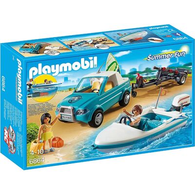 Playmobil Été Amusement Pick-Up de Surfeur - Bateau avec Moteur, Modèle 6864 - Publicité Playmobil Été Amusement Pick-Up de Surfeur - Bateau avec Moteur, Modèle 6864 - Publicité