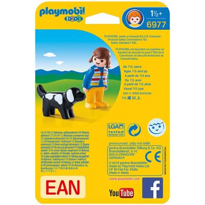 Playmobil 1.2.3 Mulher com Cão - Conjunto de Brinquedos Playmobil 1.2.3 Mulher com Cão - Conjunto de Brinquedos