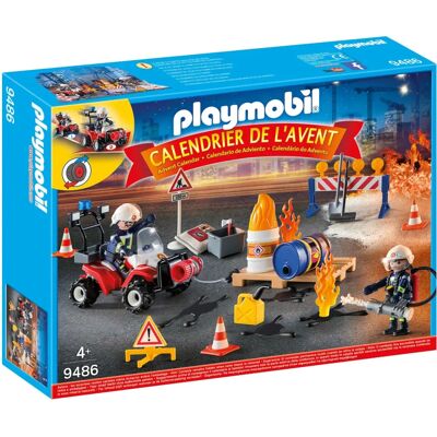 Playmobil 9486 Calendrier de l'Avent - Intervention Incendie Chantier - Publicité Playmobil 9486 Calendrier de l'Avent - Intervention Incendie Chantier - Publicité